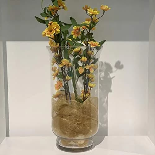 WGVI Unique Bouquet Vase, 8" W, 15" H, Clear Tall Hurricane Glass Candle Holder, Floral Planter Terrarium, Home Wedding Event Decor, 1 Piece (VHV0815) | Elegant Handblown Glass thumbnail 4