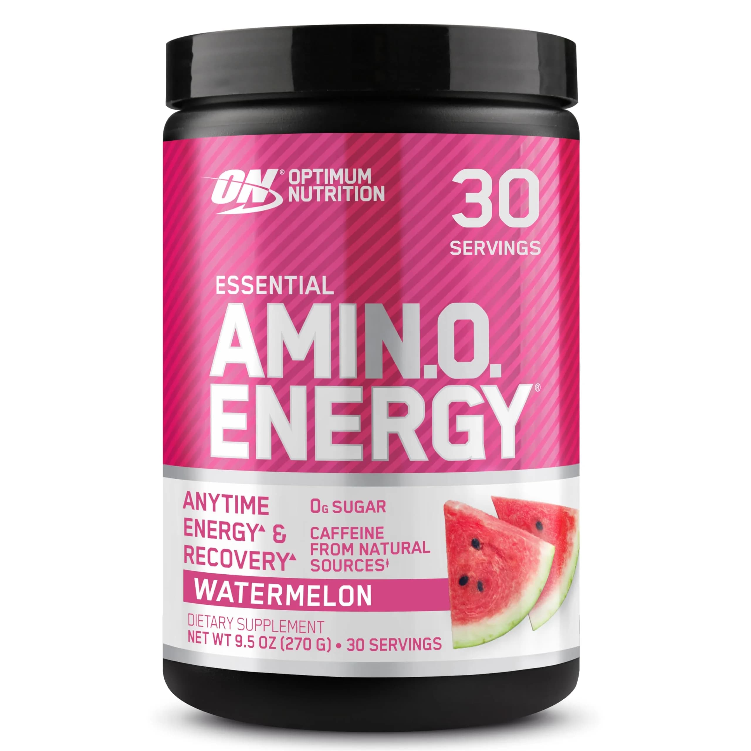Optimum Nutrition Essential AmiN.O. Energy Powder, Watermelon Flavor - 9.5 oz | Supports Recovery & Energy - main product image