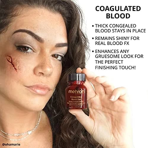 Mehron Makeup Coagulated Blood Gel 30ml (1 Fl Oz) | Realistic Fake Scab Blood for SFX thumbnail 4