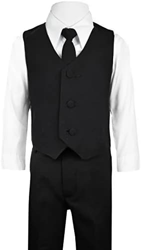 Black n Bianco Boys Suit with Tie for Toddlers and Infants (12-18 Months, Black) | Formal Toddler Suit thumbnail 4