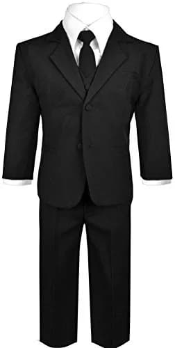 Black n Bianco Boys Suit with Tie for Toddlers and Infants (12-18 Months, Black) | Formal Toddler Suit thumbnail 2