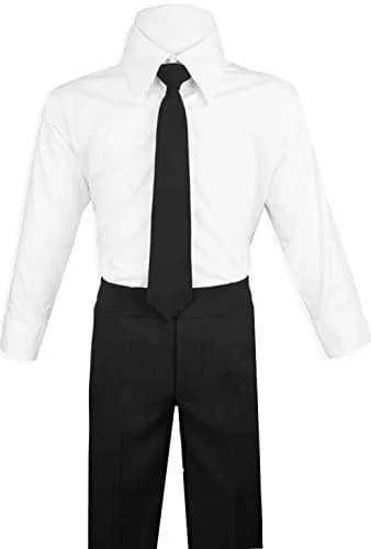 Black n Bianco Boys Suit with Tie for Toddlers and Infants (12-18 Months, Black) | Formal Toddler Suit thumbnail 3