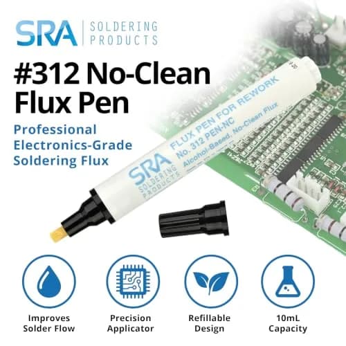 SRA #312 Soldering Flux Pen No-Clean 10ml | Refillable, Environmentally Friendly, RoHS Compliant thumbnail 2