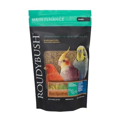 RoudyBush Daily Maintenance Bird Food Crumble Pellets 227 g (8 OZ) | Complete Daily Feed for Parakeets, Cockatiels, Conures, Lovebirds thumbnail 1
