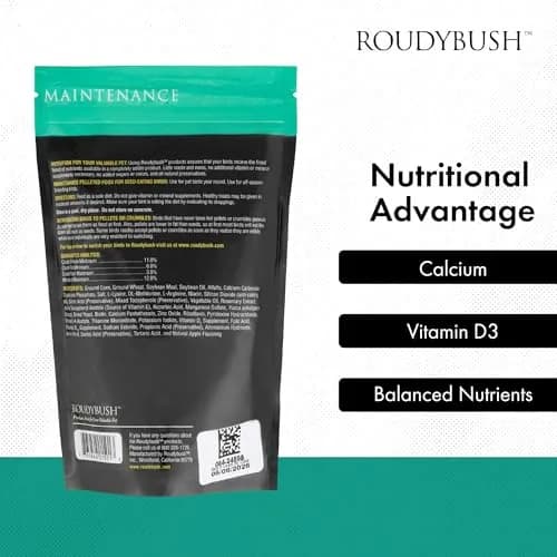 RoudyBush Daily Maintenance Bird Food Crumble Pellets 227 g (8 OZ) | Complete Daily Feed for Parakeets, Cockatiels, Conures, Lovebirds thumbnail 5
