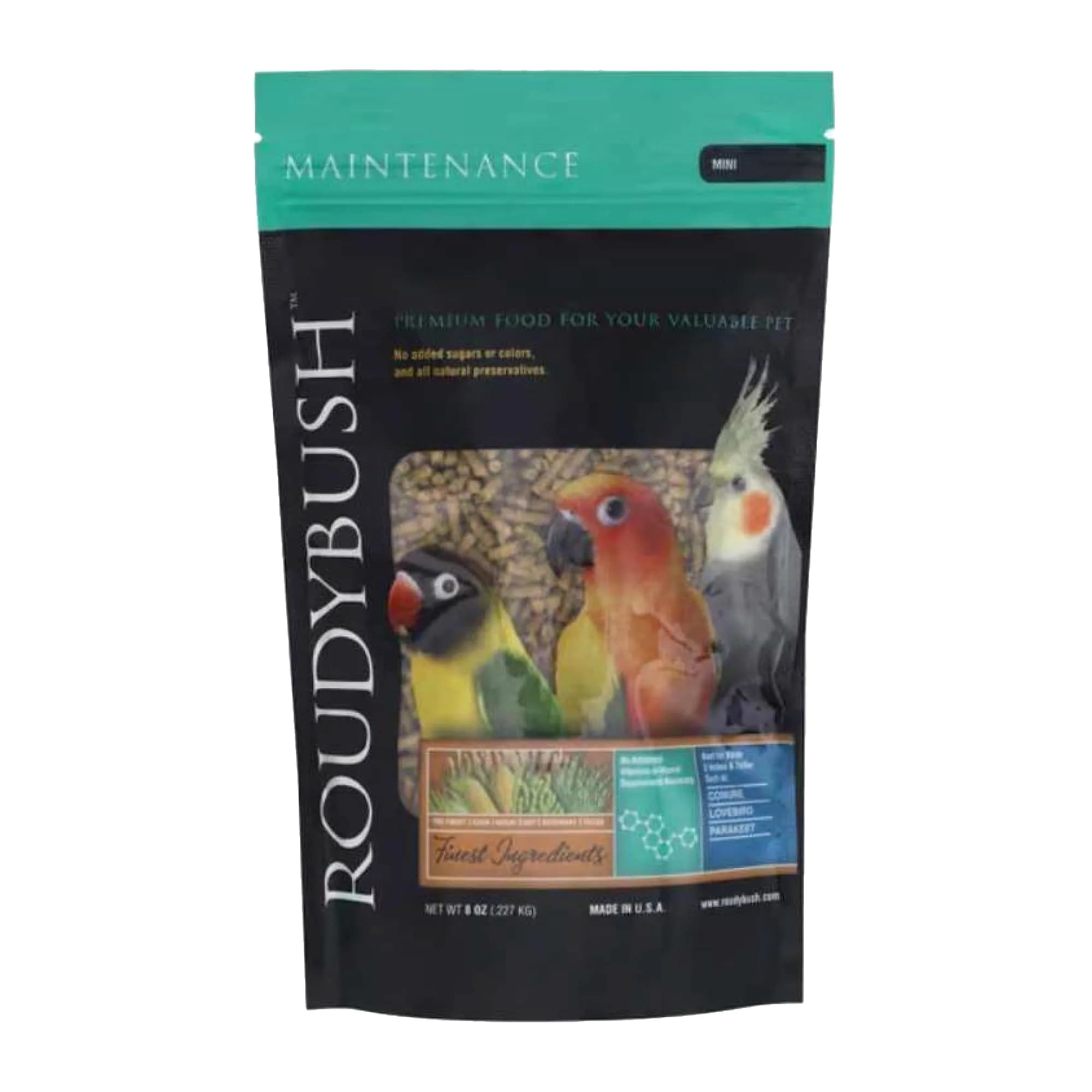 RoudyBush Daily Maintenance Bird Food Mini Pellets 227g (8 oz) | Formulated by Avian Nutritionist - main product image