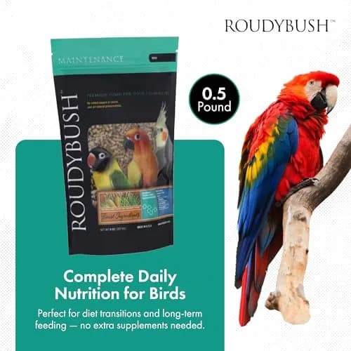 RoudyBush Daily Maintenance Bird Food Mini Pellets 227g (8 oz) | Formulated by Avian Nutritionist thumbnail 2