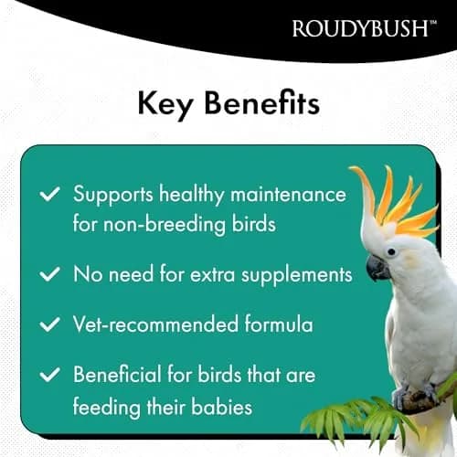 RoudyBush Daily Maintenance Bird Food Mini Pellets 227g (8 oz) | Formulated by Avian Nutritionist thumbnail 3