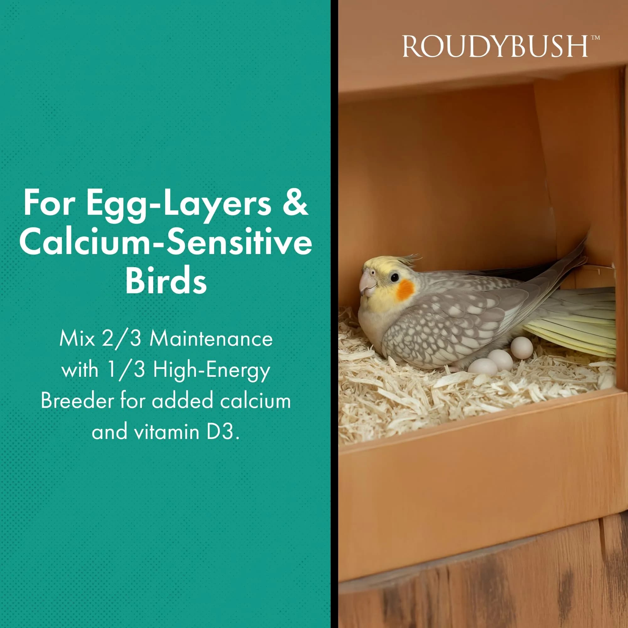RoudyBush Daily Maintenance Bird Food Mini Pellets 227g (8 oz) | Formulated by Avian Nutritionist - view 4