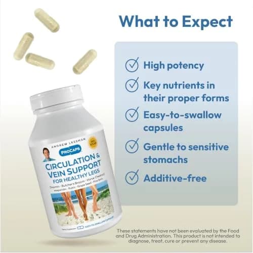 ANDREW LESSMAN ProCaps Circulation & Vein Support 60 Capsules | Supports Healthy Legs & Veins thumbnail 4