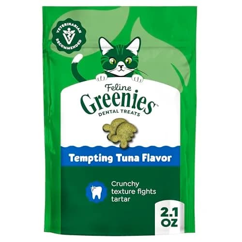 Greenies Feline Natural Dental Cat Treats, Tempting Tuna Flavor, 2.1 oz (60 g) | Vet-Recommended for Daily Dental Care thumbnail 1