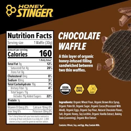 Honey Stinger Organic Chocolate Waffle Energy Stroopwafel 16 Count (454g/16oz) | USDA Organic Fuel for Exercise thumbnail 3