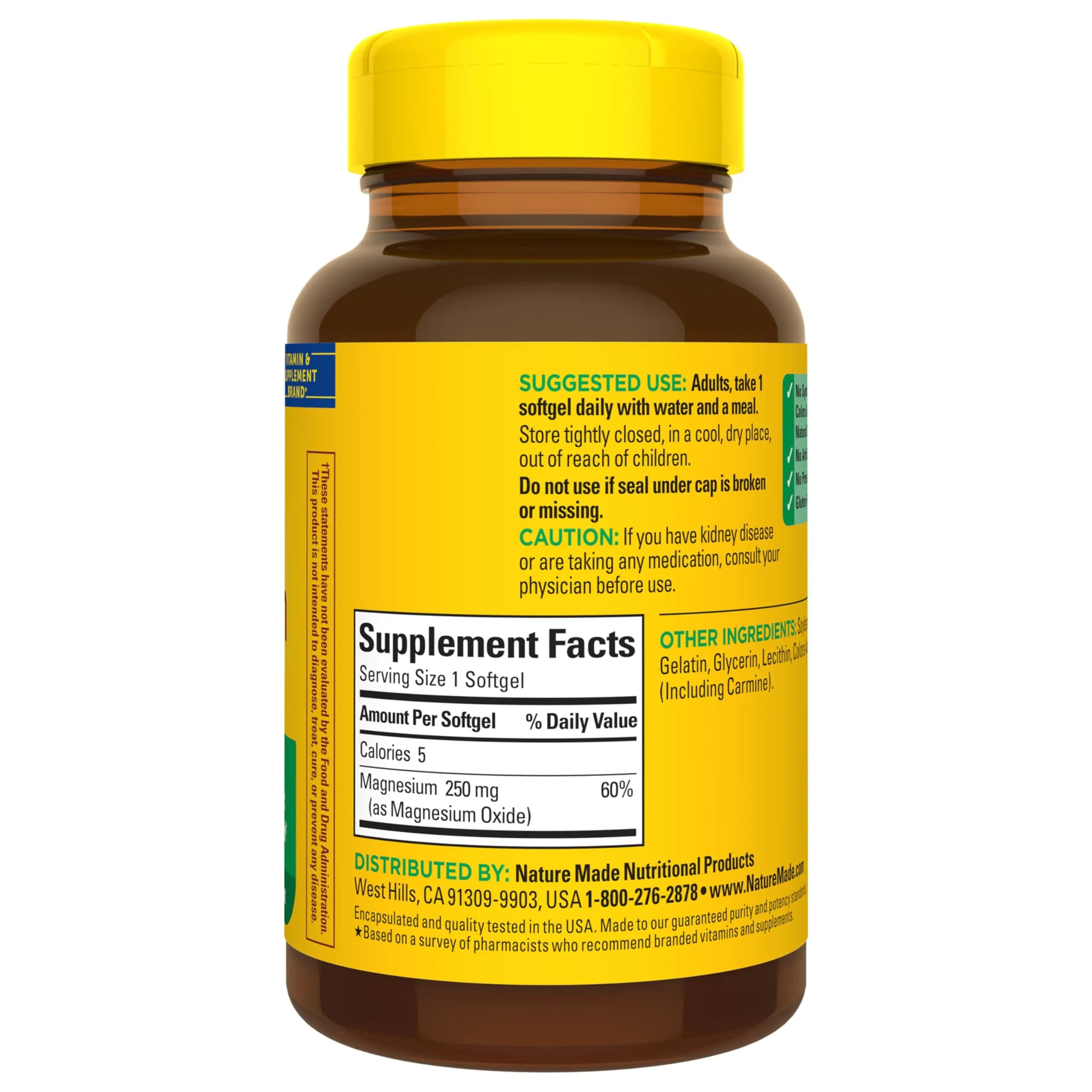 Nature Made Magnesium 250 mg Softgels, 90 Count (Pack of 1) | Supports Muscle Relaxation & Nerve Health - view 8