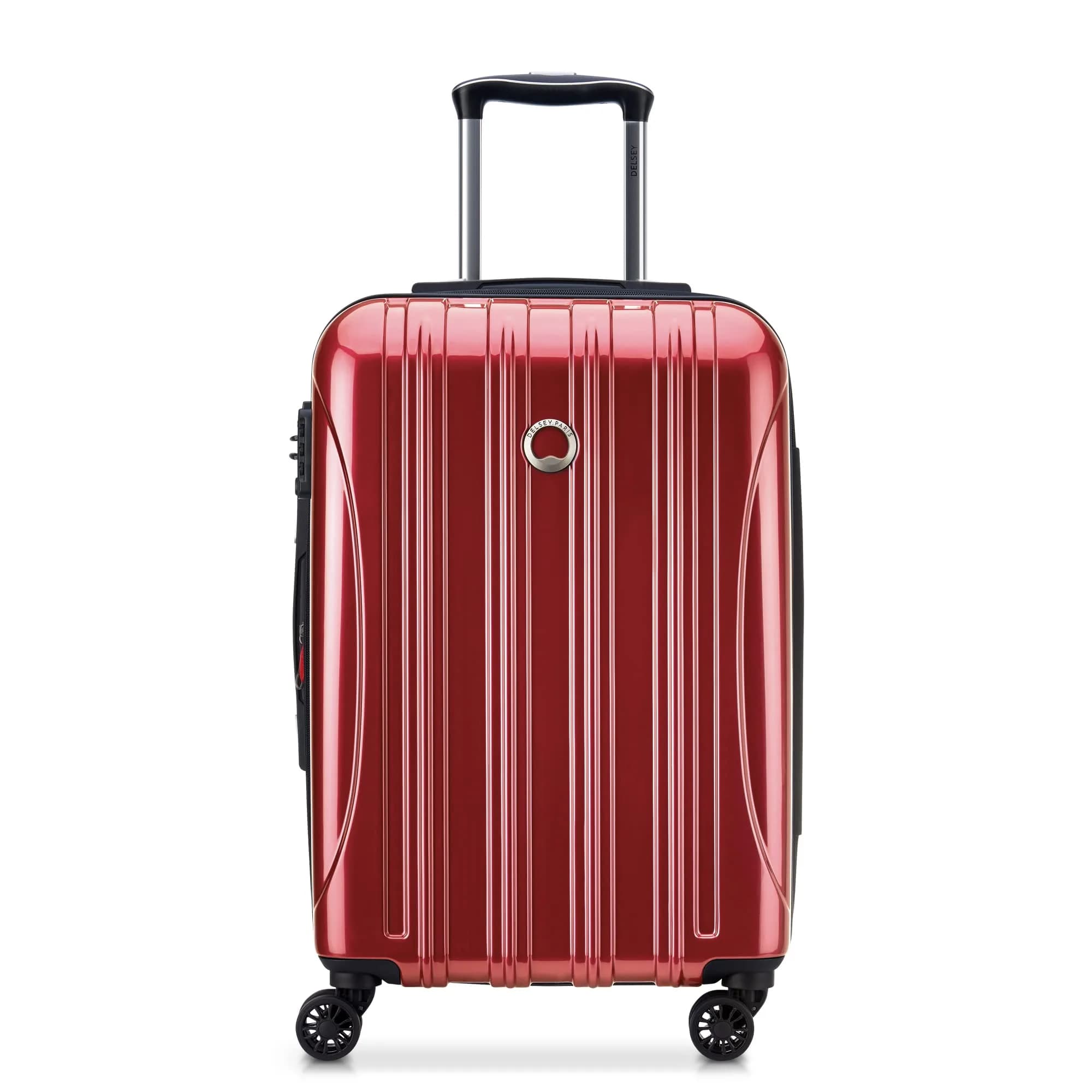 DELSEY PARIS Helium Aero 21 Inch Carry-On Luggage Brick Red | Lightweight Hard Shell with TSA Lock