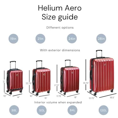 DELSEY PARIS Helium Aero 21 Inch Carry-On Luggage Brick Red | Lightweight Hard Shell with TSA Lock thumbnail 4