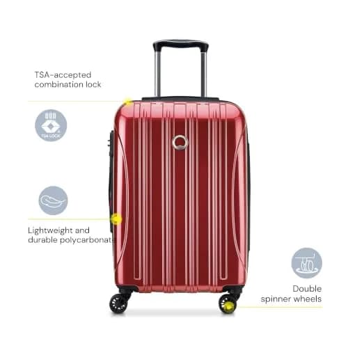 DELSEY PARIS Helium Aero 21 Inch Carry-On Luggage Brick Red | Lightweight Hard Shell with TSA Lock thumbnail 2