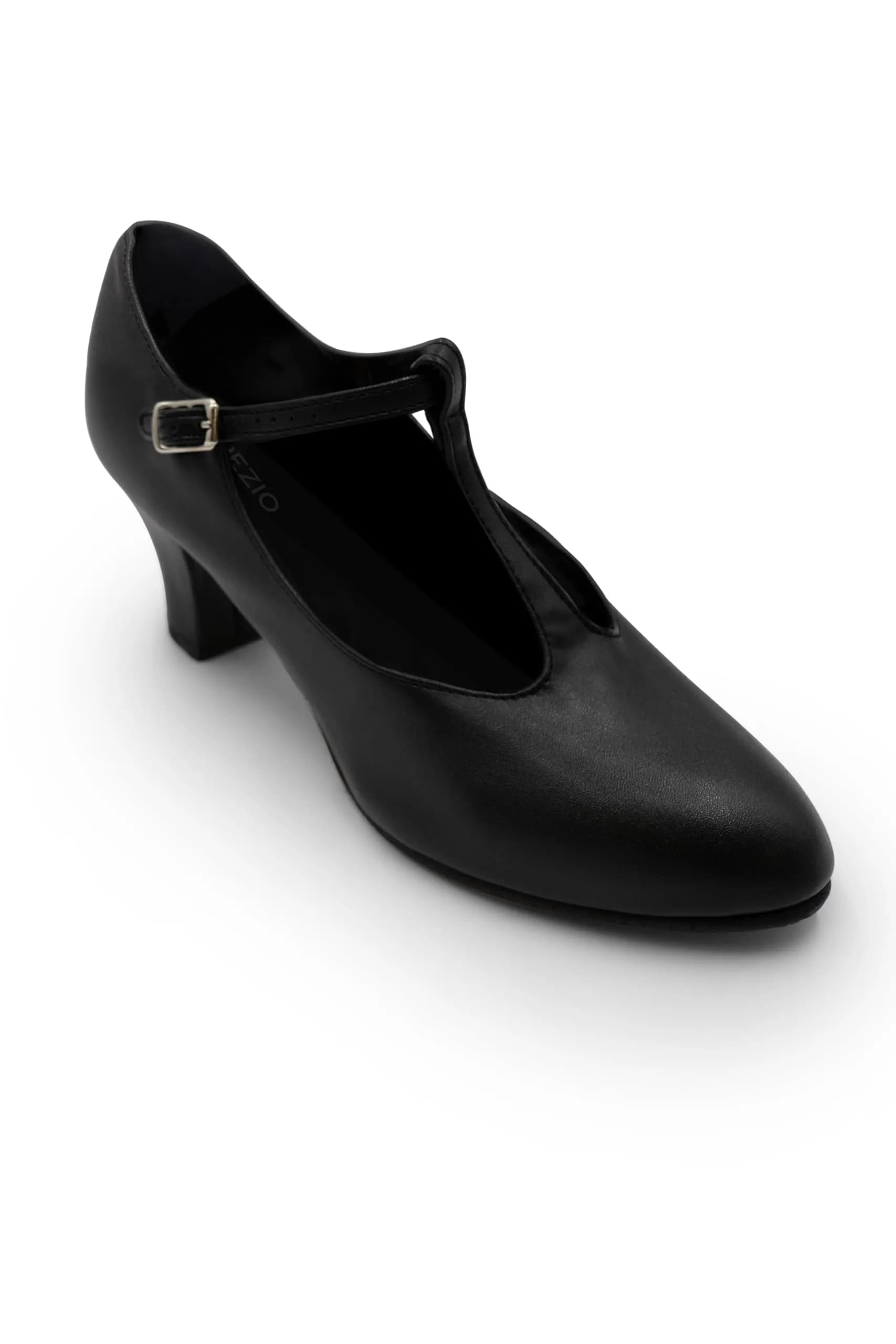 Capezio Jr. Footlight T-Strap Black Dance Shoe - 4 M US | Non-slip heel, moisture-wicking lining, comfortable foam footbed