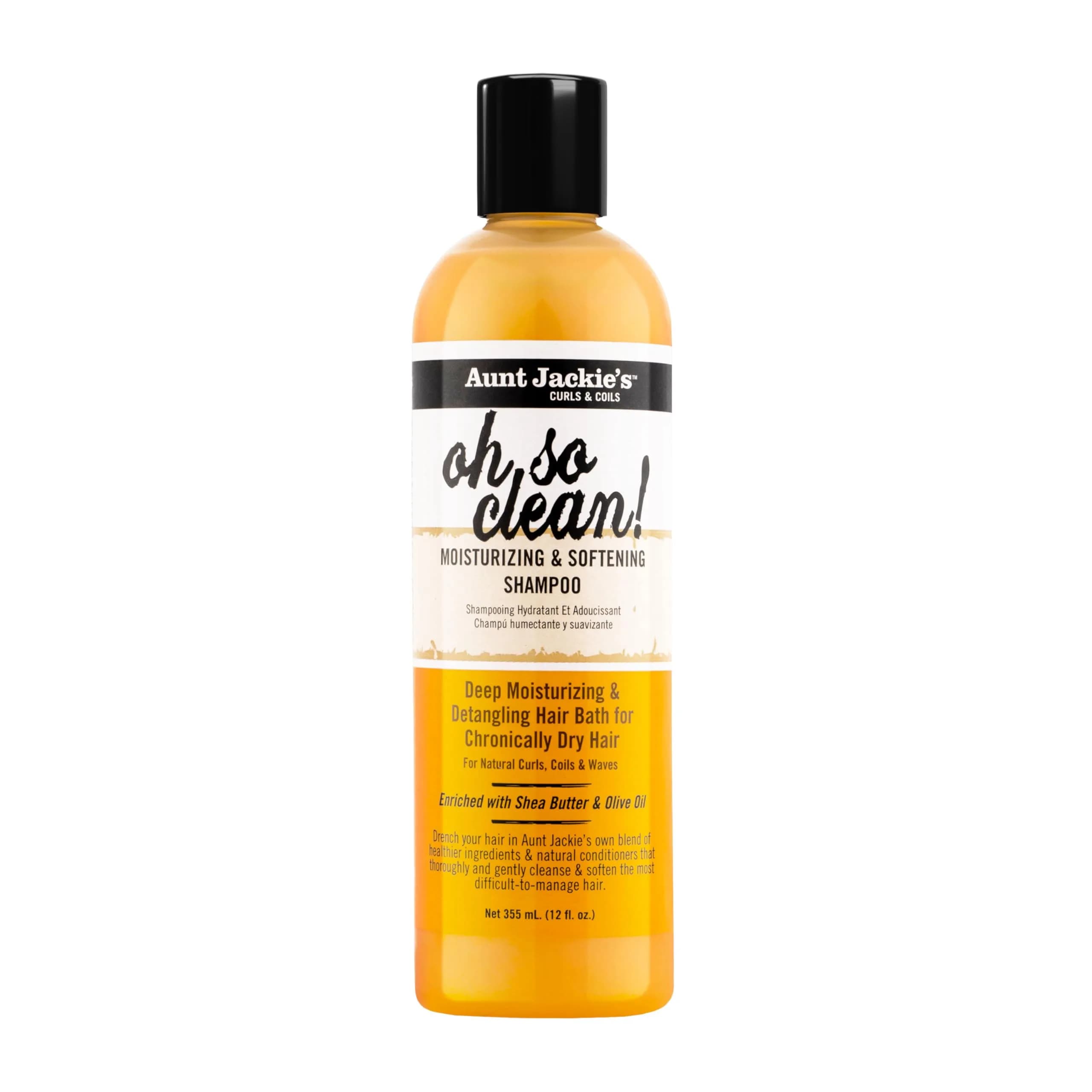 Aunt Jackie's Curls & Coils Oh So Clean Deep Moisturizing Shampoo 355ml | Enriched Shea Butter & Coconut Oil for Natural Curls - main product image