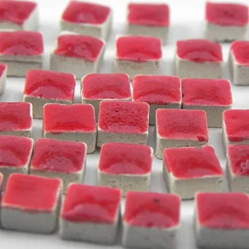 ALEA Mosaic Micro Ceramic Tiles 5x5mm (3/16 inch) 1000 Pieces | Handcrafted Red Mosaic Craft Tiles thumbnail 1