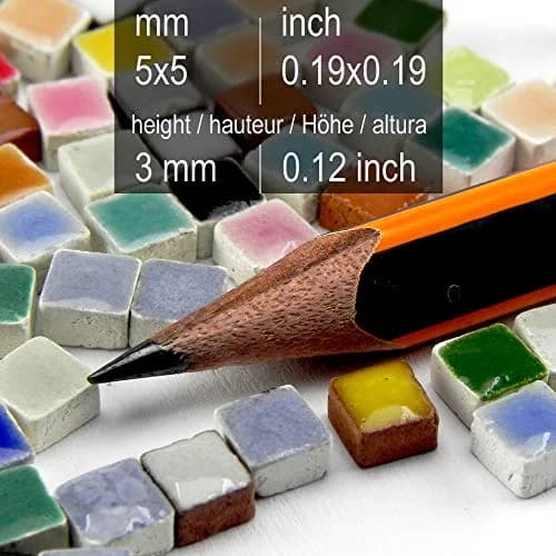 ALEA Mosaic Tiny Square Zellige Tiles 5mm (3/16 inch) Wine Red | Hand-Fired Ceramic Craft Tiles thumbnail 2
