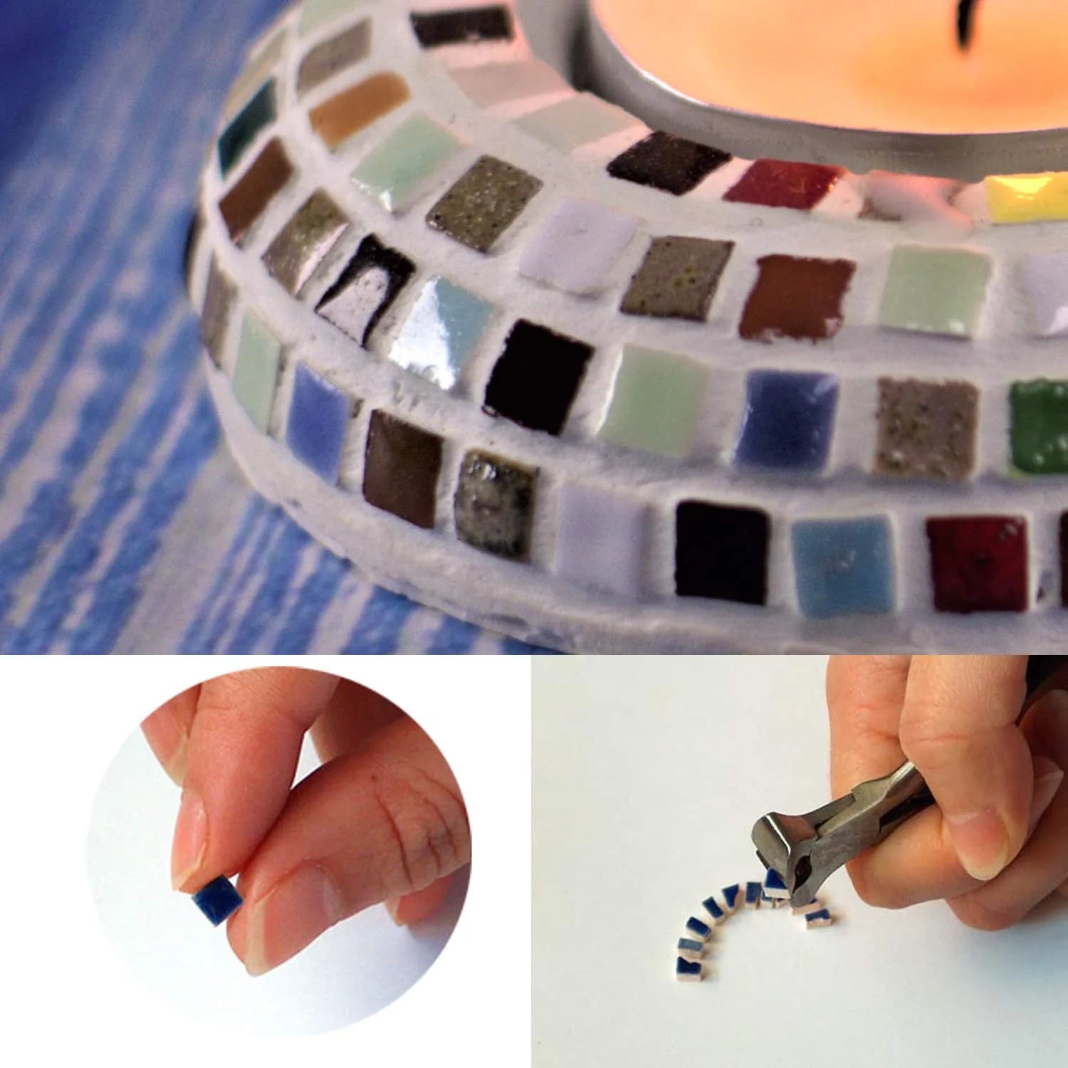 ALEA Mosaic Micro Mosaic Tiles 5x5mm (3/16 inch) 1000 pcs Purple Red | Glazed Ceramic Craft Tiles - view 3