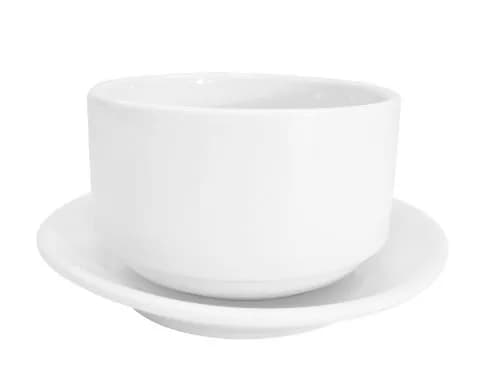CAC China RCN-2 Clinton Rolled Edge 6-Inch Super White Porcelain Saucer | Durable & Trendy for Hospitality (70-120 chars) thumbnail 5