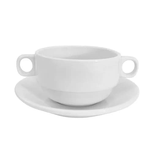 CAC China RCN-2 Clinton Rolled Edge 6-Inch Super White Porcelain Saucer | Durable & Trendy for Hospitality (70-120 chars) thumbnail 6