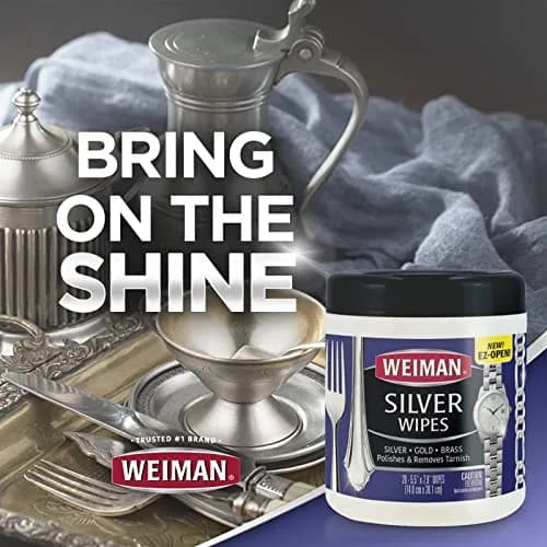 Weiman Jewelry Polish Cleaner Wipes 20 Count | Tarnish Remover for Silver Gold Brass Copper Aluminum thumbnail 9