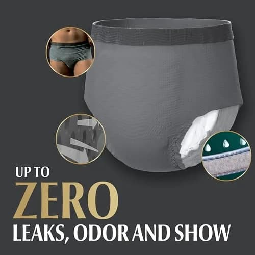 Depend Real Fit Incontinence Underwear for Men, Large/XL (52 Count) | Maximum Absorbency, Invisible Protection thumbnail 4