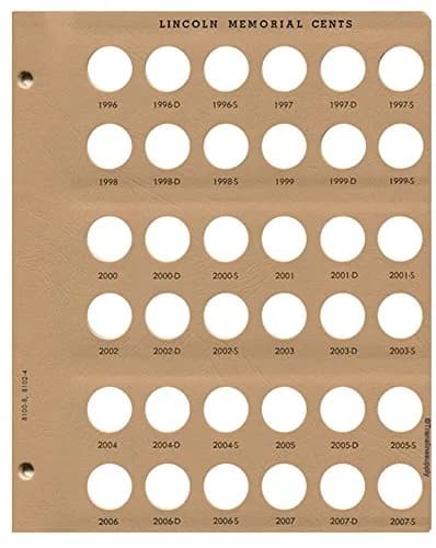 Dansco Lincoln Cent with Proof Coin Album 1909-2009 #8100 | Holds 324 Coins, Brown Leatherette Binder thumbnail 5