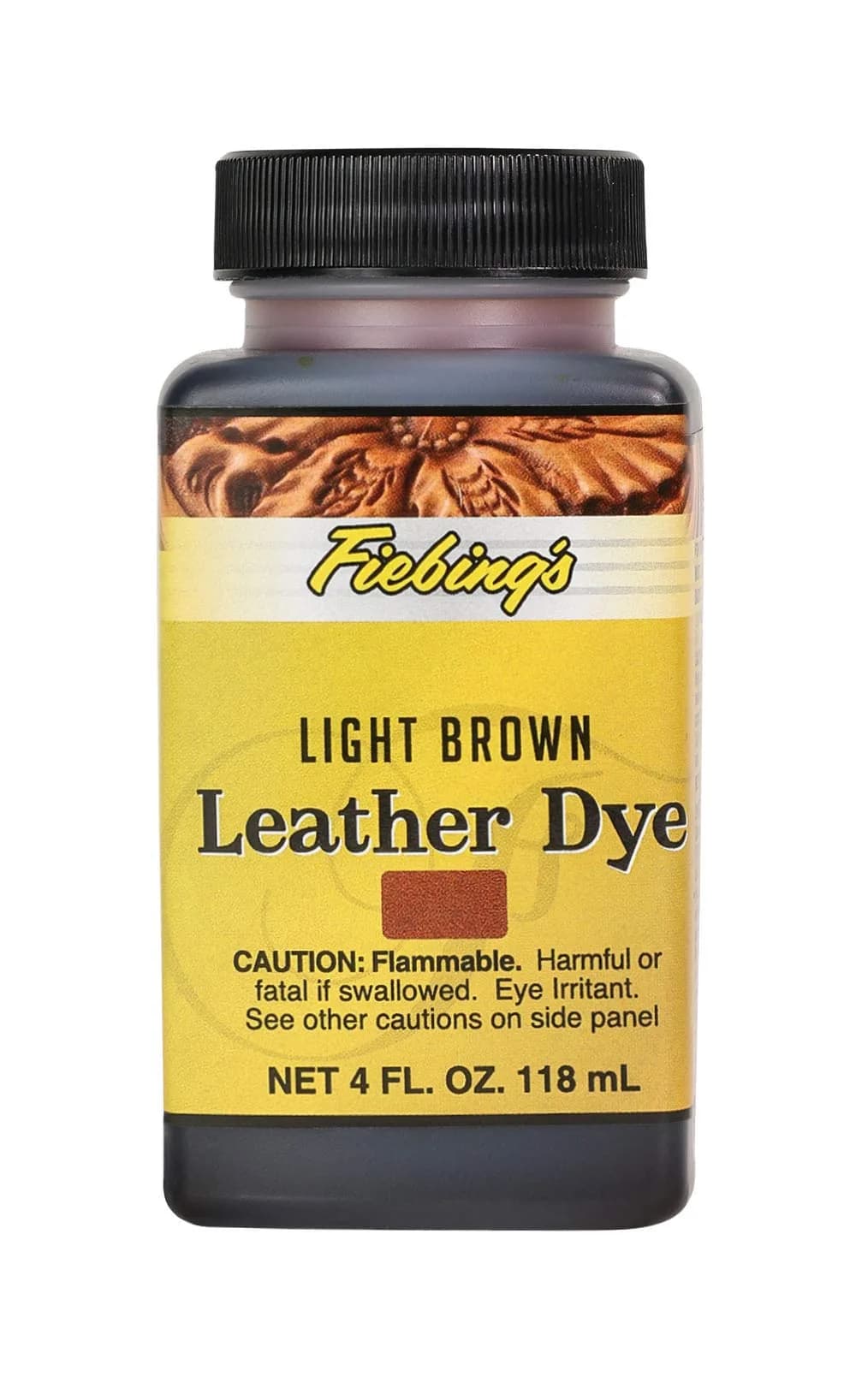 Fiebing's Leather Dye Light Brown 118ml (4 fl oz) | Alcohol-Based Penetrating & Permanent Leather Dye - main product image