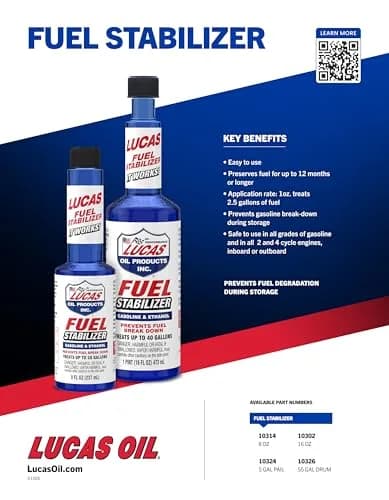 Lucas Oil Fuel Stabilizer 15 oz. (443ml) | Prevents Fuel Degradation & Cleans System thumbnail 2