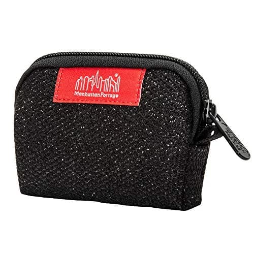 Manhattan Portage Coin Purse Midnight Water Resistant Compact Wallet | Secure Zipper Closure (Black) thumbnail 1