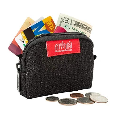 Manhattan Portage Coin Purse Midnight Water Resistant Compact Wallet | Secure Zipper Closure (Black) thumbnail 7