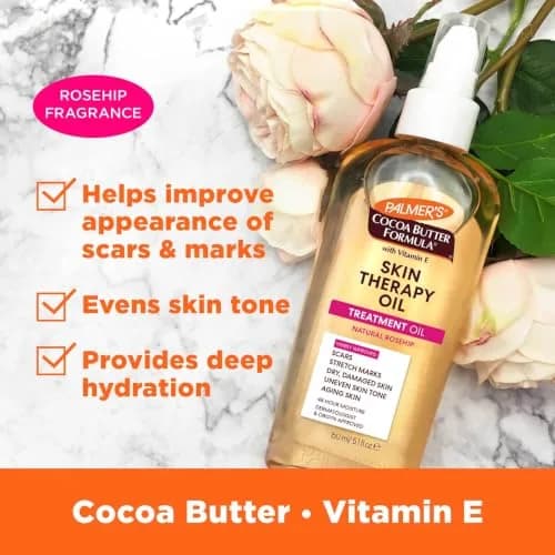 Palmer's Skin Therapy Rosehip Body Oil 151ml (5.1 Fl Oz) | Cocoa Butter Formula for Scars & Stretch Marks thumbnail 4