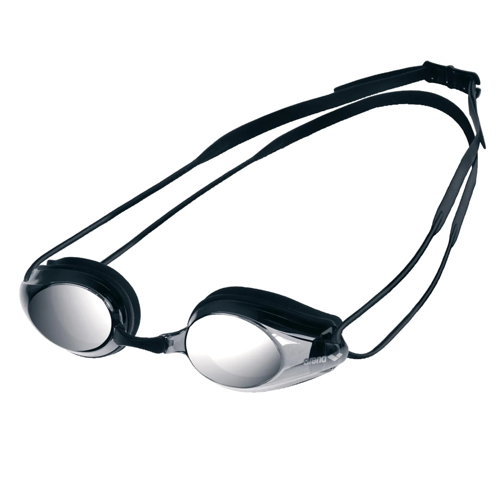 ARENA Tracks Adult Mirrored Racing Swim Goggles - Black/Smoke Silver/Black - main product image