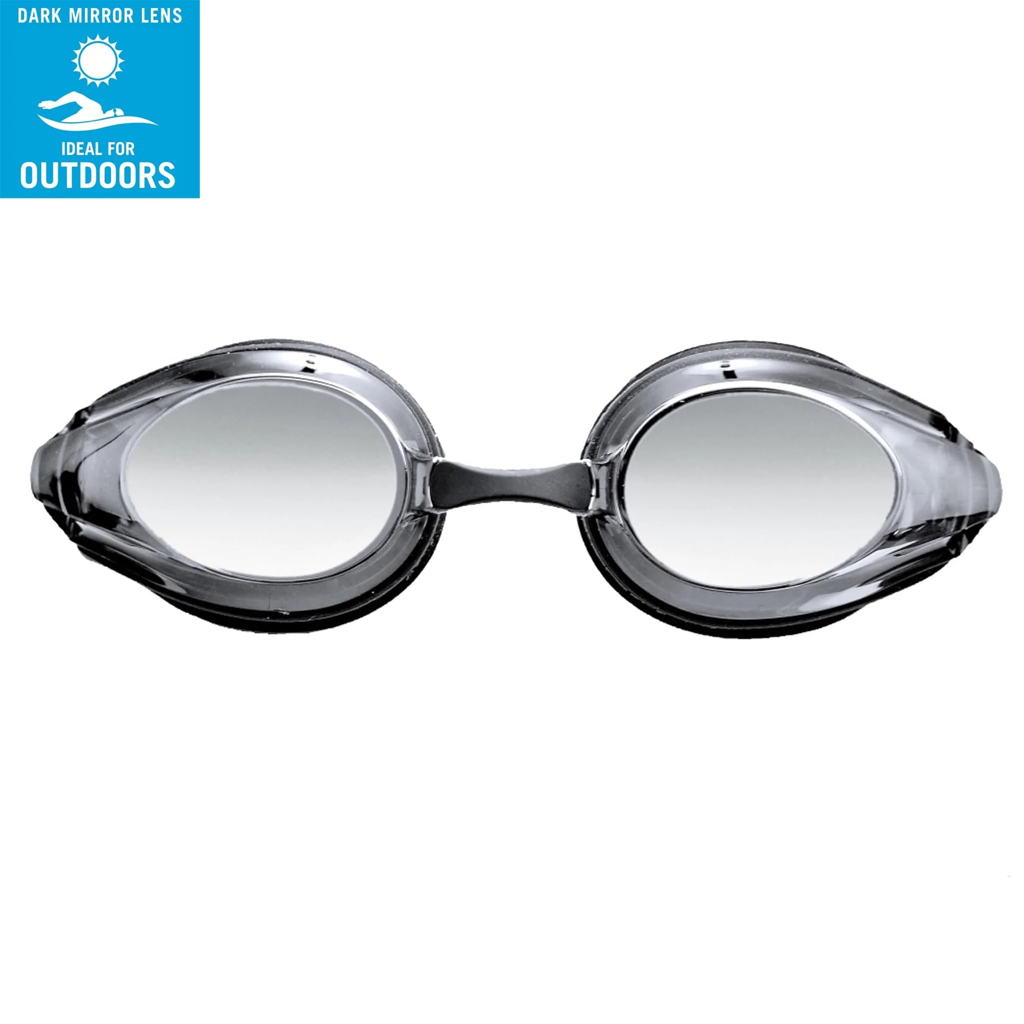 ARENA Tracks Adult Mirrored Racing Swim Goggles - Black/Smoke Silver/Black - view 3