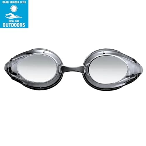 ARENA Tracks Unisex Adult Racing Swim Goggles FINA-Approved Anti-Fog Mirror Lens, Black/Smoke Silver/Black | Competitive Swimming Essential thumbnail 3