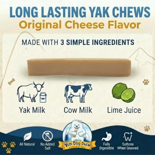 Yeti Himalayan Yak Cheese Dog Chew | Long-Lasting Medium 2.5 oz | Natural, Odor-Free thumbnail 2