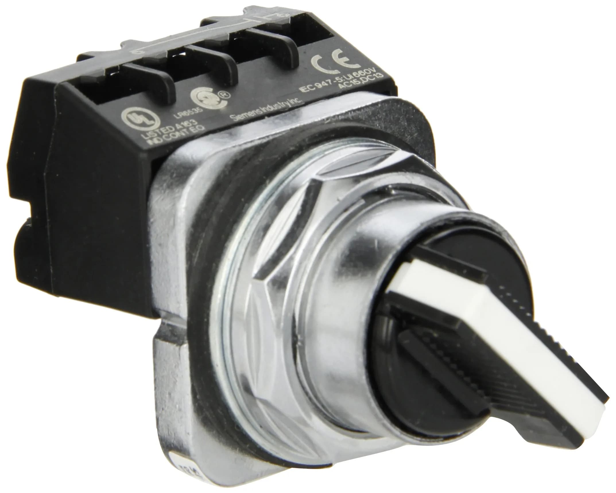 SIEMENS Heavy Duty Selector Switch Unit, Water & Oil Tight, 2 Positions, Short Lever, Maintained Operation, 1NO Contact Blocks | Industrial Control