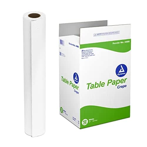 Dynarex Table Paper, Crepe, 18" x 125 ft., Pack of 12 | High-Quality Exam Table Cover for Medical & Massage Use thumbnail 1
