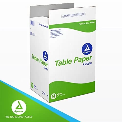 Dynarex Table Paper, Crepe, 18" x 125 ft., Pack of 12 | High-Quality Exam Table Cover for Medical & Massage Use thumbnail 7