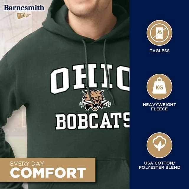 Barnesmith Ohio University Sweatshirt, Heritage, Hunter Green | NCAA Official College Apparel (Medium) thumbnail 5