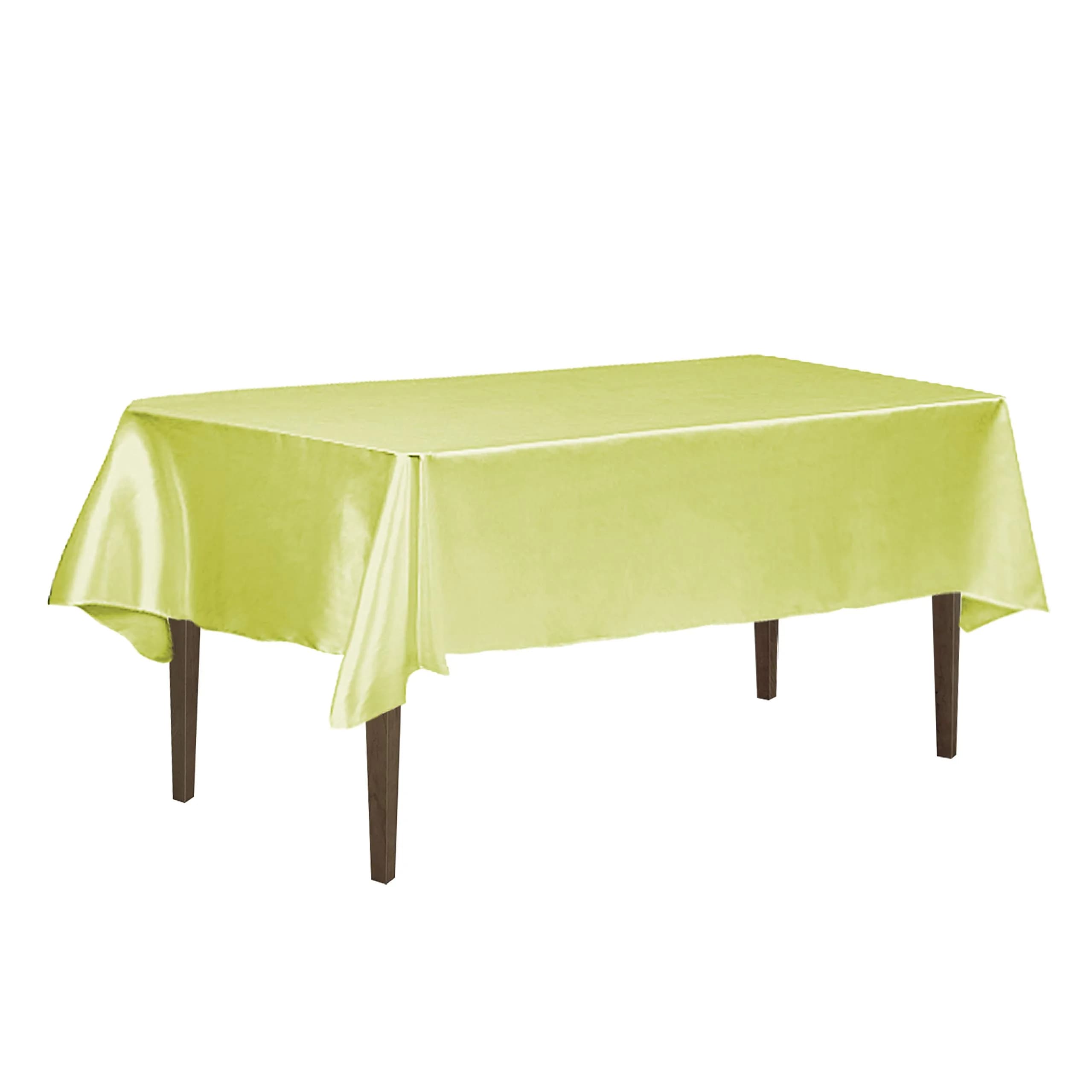 LTC LINENS Satin Tablecloth 60 x 126-Inch | Elegant, Wrinkle & Stain Resistant, Made in China