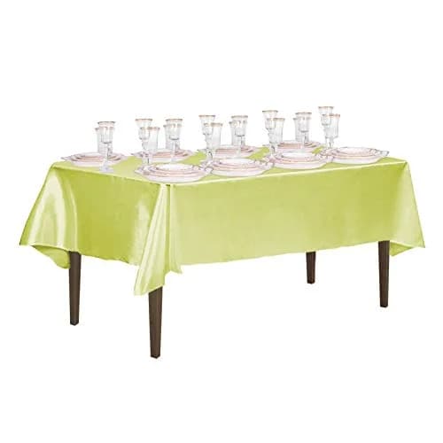 LTC LINENS Satin Tablecloth 60 x 126-Inch | Elegant, Wrinkle & Stain Resistant, Made in China thumbnail 3