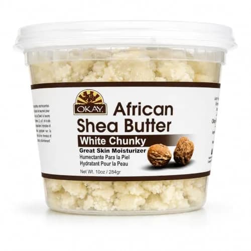 OKAY Natural Shea Butter Raw Chunky, White, 283 g (10 Ounce) | Pure, Unrefined, Moisturizing for Dry Skin thumbnail 1