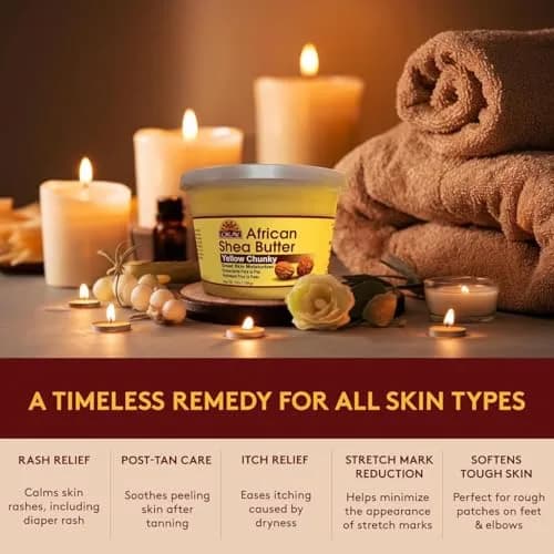 OKAY Raw African Shea Butter 283.5 g (10 oz) Chunks | Pure Unrefined Moisturizer for Face, Body & Hair thumbnail 4