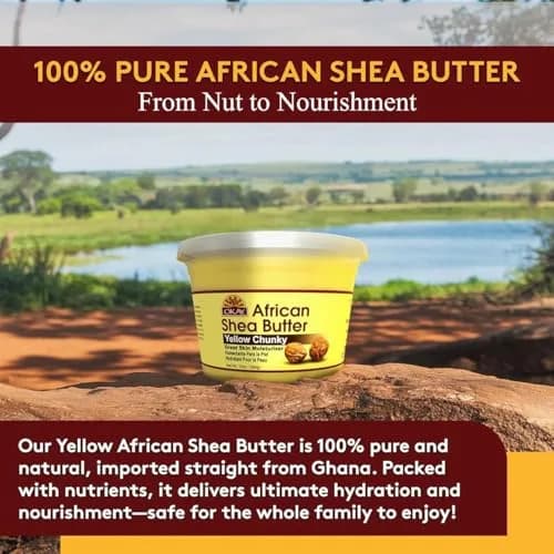 OKAY Raw African Shea Butter 283.5 g (10 oz) Chunks | Pure Unrefined Moisturizer for Face, Body & Hair thumbnail 5