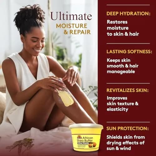 OKAY Raw African Shea Butter 283.5 g (10 oz) Chunks | Pure Unrefined Moisturizer for Face, Body & Hair thumbnail 2
