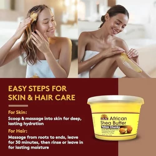 OKAY Raw African Shea Butter 283.5 g (10 oz) Chunks | Pure Unrefined Moisturizer for Face, Body & Hair thumbnail 3